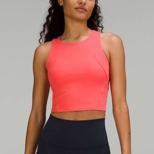 NWOT Lululemon Invigorate Wunder Train Crop Tank Sports Bra coral pink
